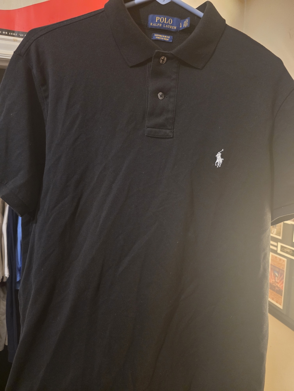 Polo by Ralph Lauren Navy Short-Sleeve Knit Polo with White Pony